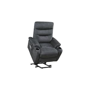 Dark Gray Fabric Electric Power Lift Recliner Chair with Massage and Heat