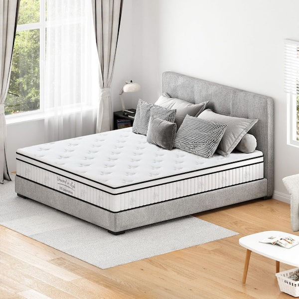 Queen Size Hybrid Medium Firm Support 12 in. Mattress, Memory Foam & Individually Pocketed Springs