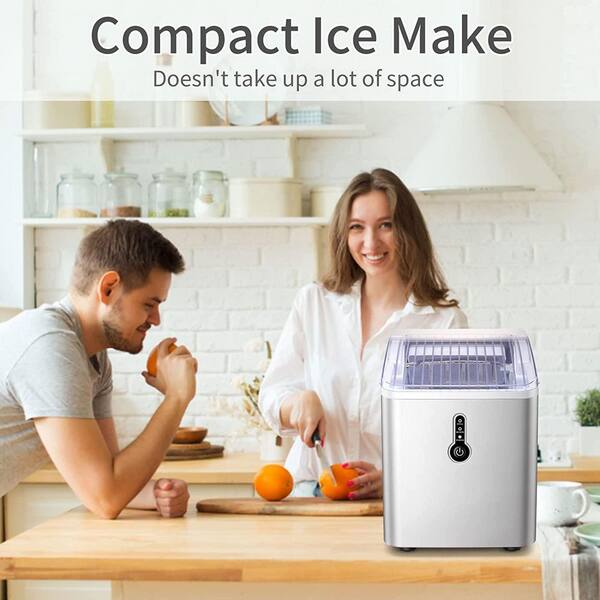 Ice Maker, Self-Cleaning Ice Machine with Ice Scoop and Basket, 40 Lbs in  24 Hours