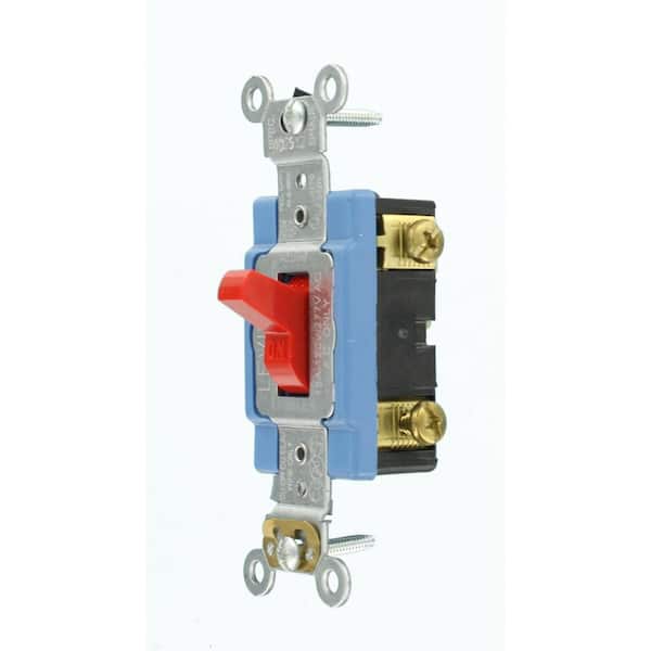 Leviton 15 Amp Toggle Switch - Single Pole AC Quiet Switch, Self Grounding, White