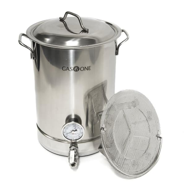 Gas One Brew Kettle Complete Kit 32 qt. Stainless Steel Stock PotBP32