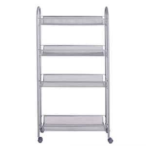 Storage Steel Removable 4-Wheeled Cart in Silver