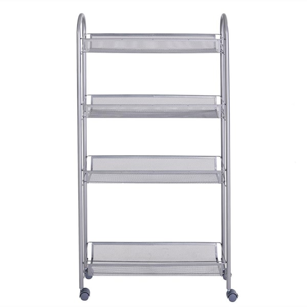 Winado Storage Steel Removable 4-Wheeled Cart in Silver