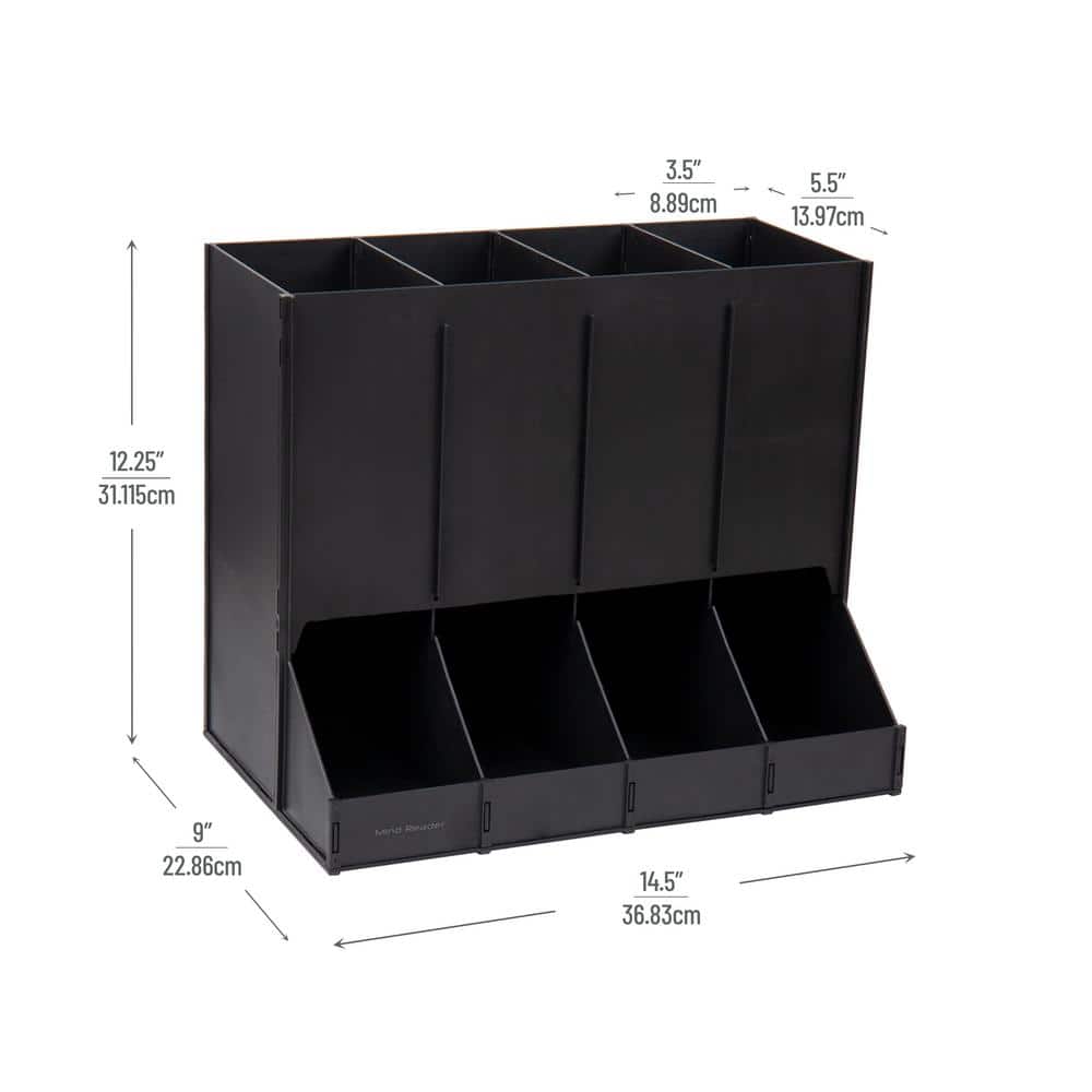 Black Heavy-Duty Plastic 4-Compartment Coffee Pod Dispenser