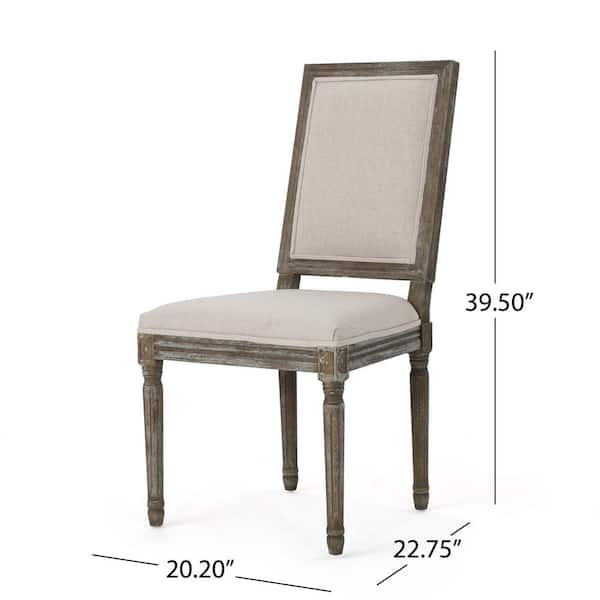 Noble House Ledger Wheat Fabric Upholstered Dining Chair Set of 2