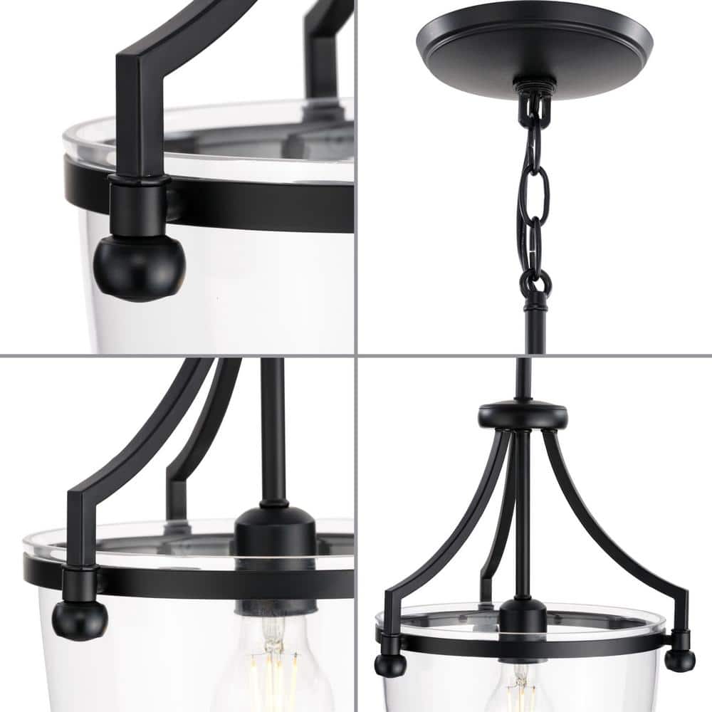 Parkhurst Matte Black Clear Glass Mini Pendant Light