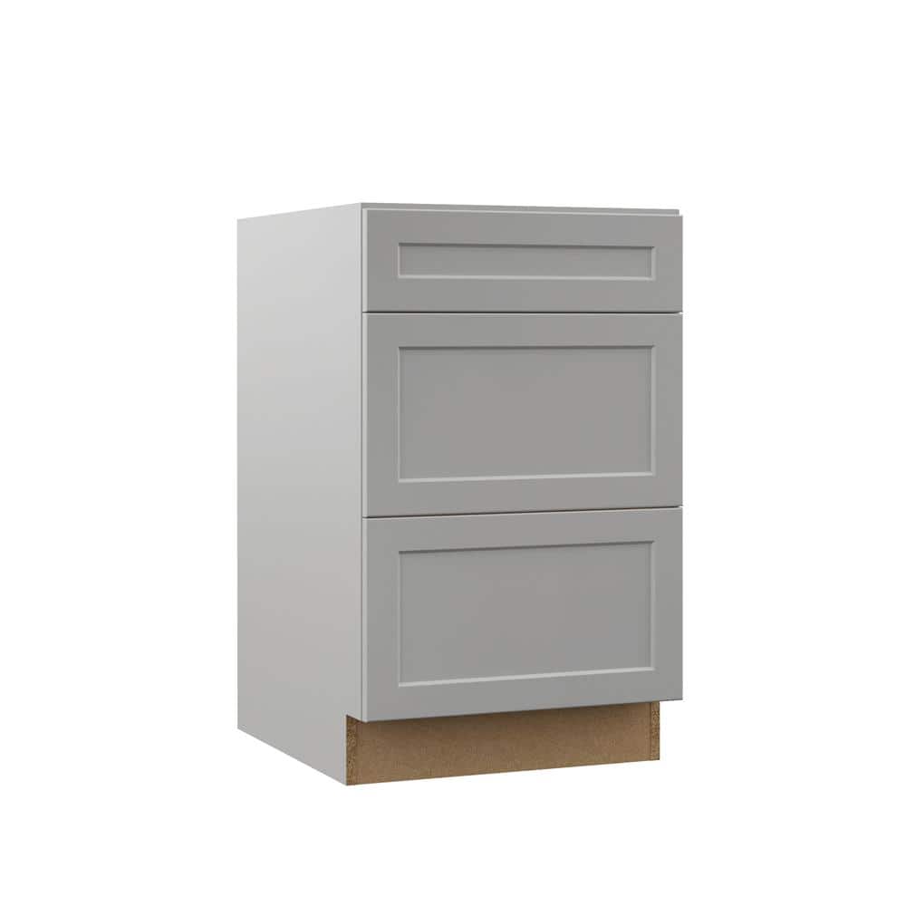 Designer Series Melvern 21 in. W x 24 in. D x 34.5 in. H Assembled Shaker 3-Drawer Base Cabinet in Heron Gray price history on PriceWatchPro