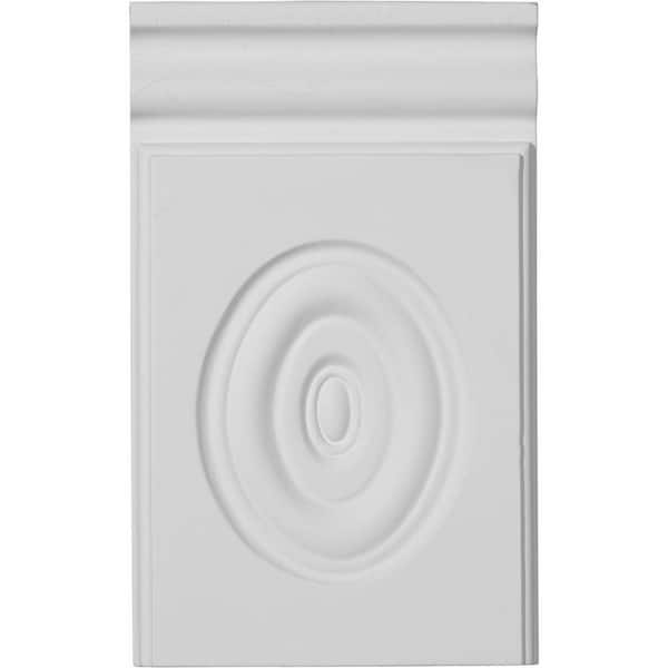 Ekena Millwork 5-3/4 in. x 1 in. x 9-3/8 in. Adonis Bullseye Plinth Block