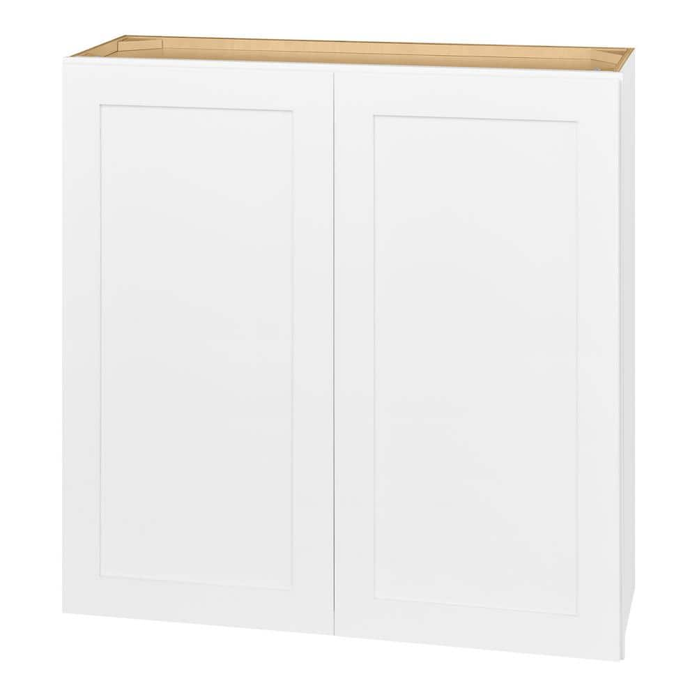 Hampton Bay Avondale 36 in. W x 12 in. D x 36 in. H Ready to Assemble Plywood Shaker Wall Kitchen Cabinet in Alpine White