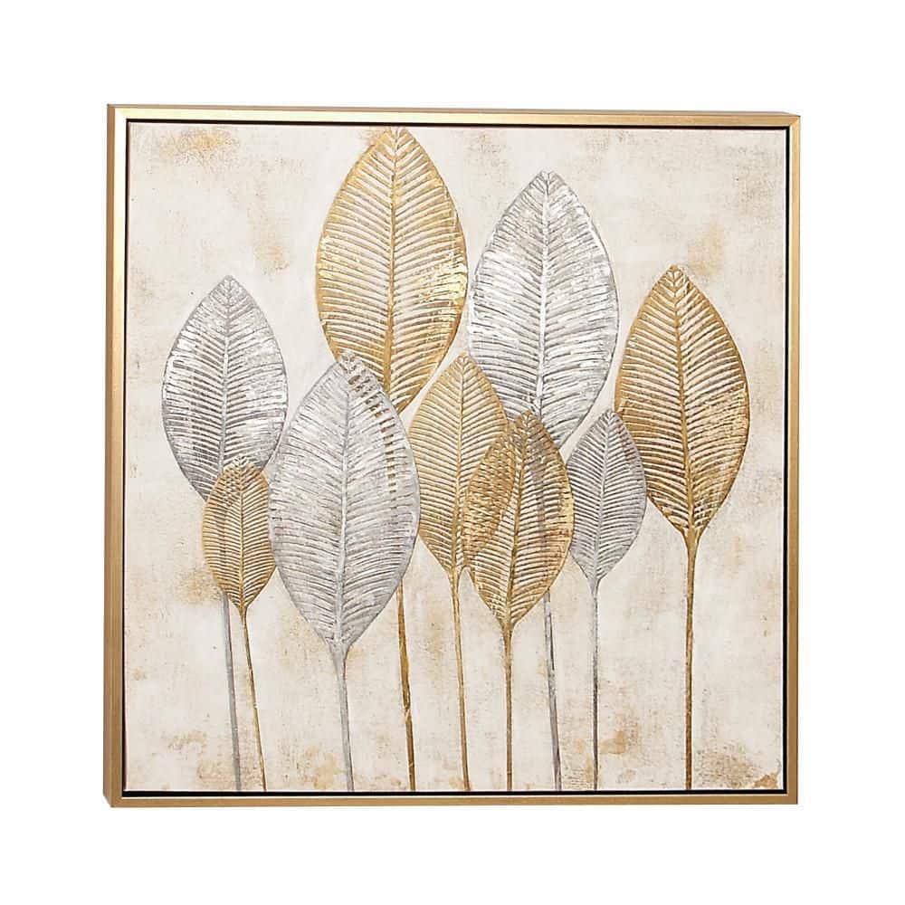 Hollywood Glam Gold Trim Botanic-Inspired Canvas Print