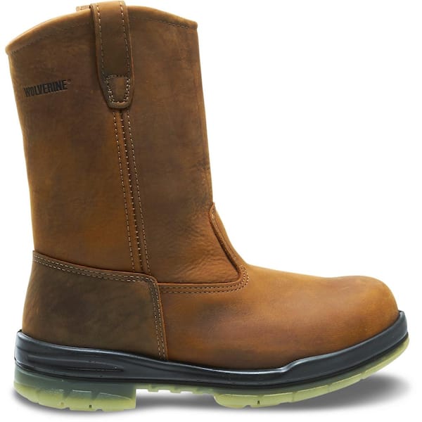 Wolverine Men's I-90 Durashocks Waterproof Wellington Work Boots - Steel Toe - Brown Size 8.5(M)
