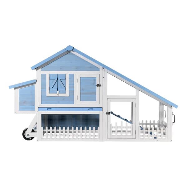 76 in. Chicken Coop Extra Large Chicken House Hen House Rust Proof Metal Wire Poultry Cage,Rabbit Hutch w/Removable Tray