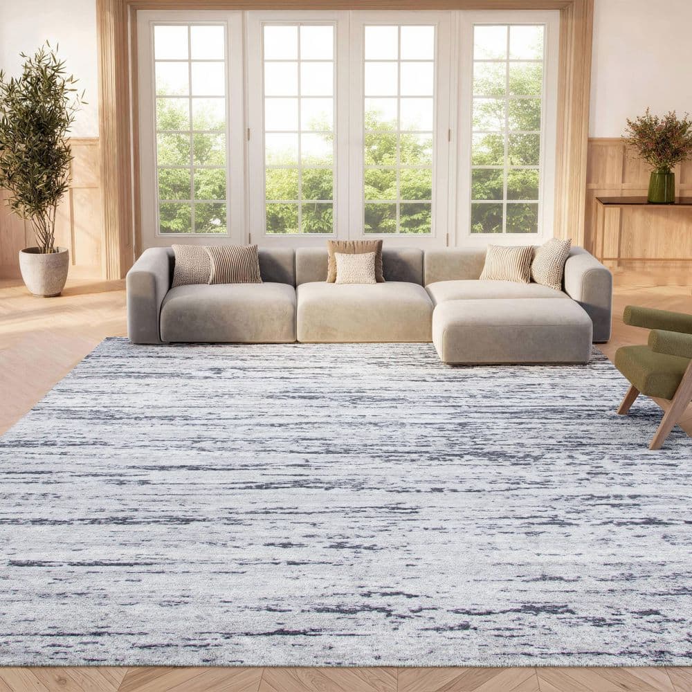 Amelia 2 ft. x 4 ft. Light Gray/Charcoal Abstract Striped Area Rug price history on PriceWatchPro