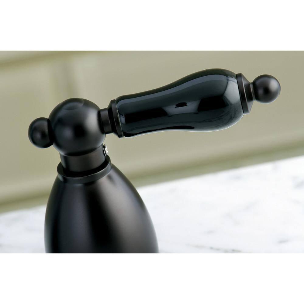 Duchess Oil Rubbed Bronze Widespread Bathroom Faucet with Black Porcelain Handles