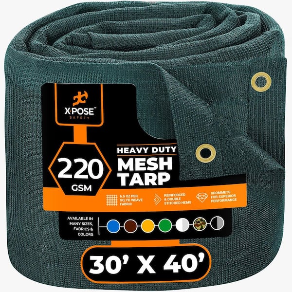 30 ft. x 40 ft. Heavy Duty Mesh Tarp - Green