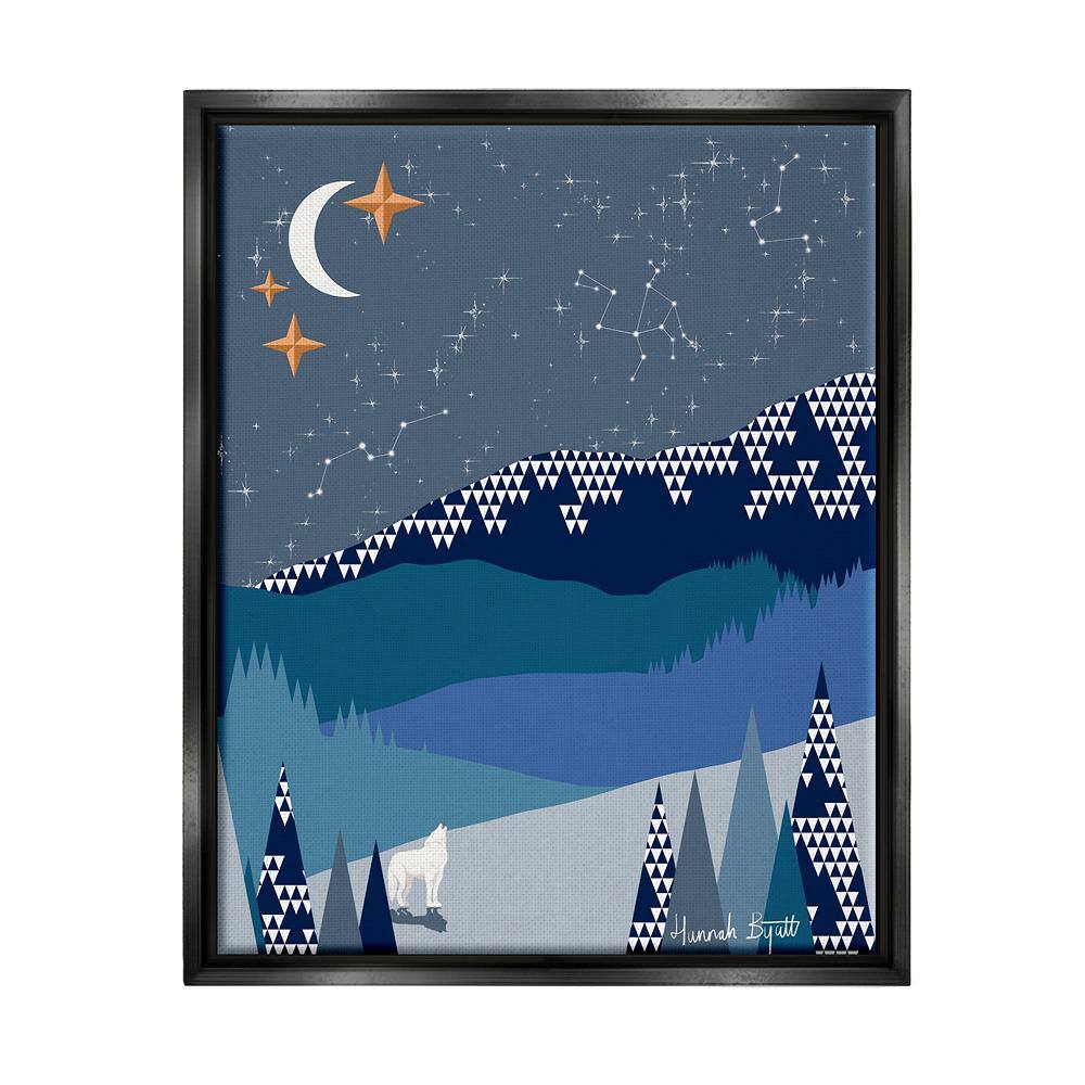 Winter Night Landscape by Hannah Byatt 1-Piece Floater Frame Graphic Print Nature Poster Art Print 31 in. x 25 in. price history on PriceWatchPro