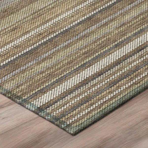 Chantille Machine Washable Indoor/Outdoor Abstract ACN3106 Chocolate 10 ft. x 14 ft. Area Rug