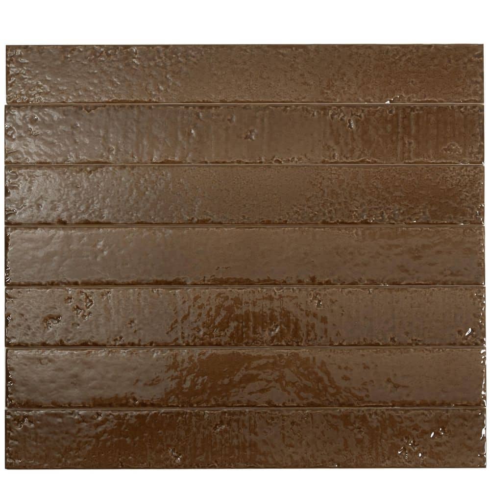 Apollo Tile Valenza 2 in. x 16 in. Glossy Terra Mocha Ceramic