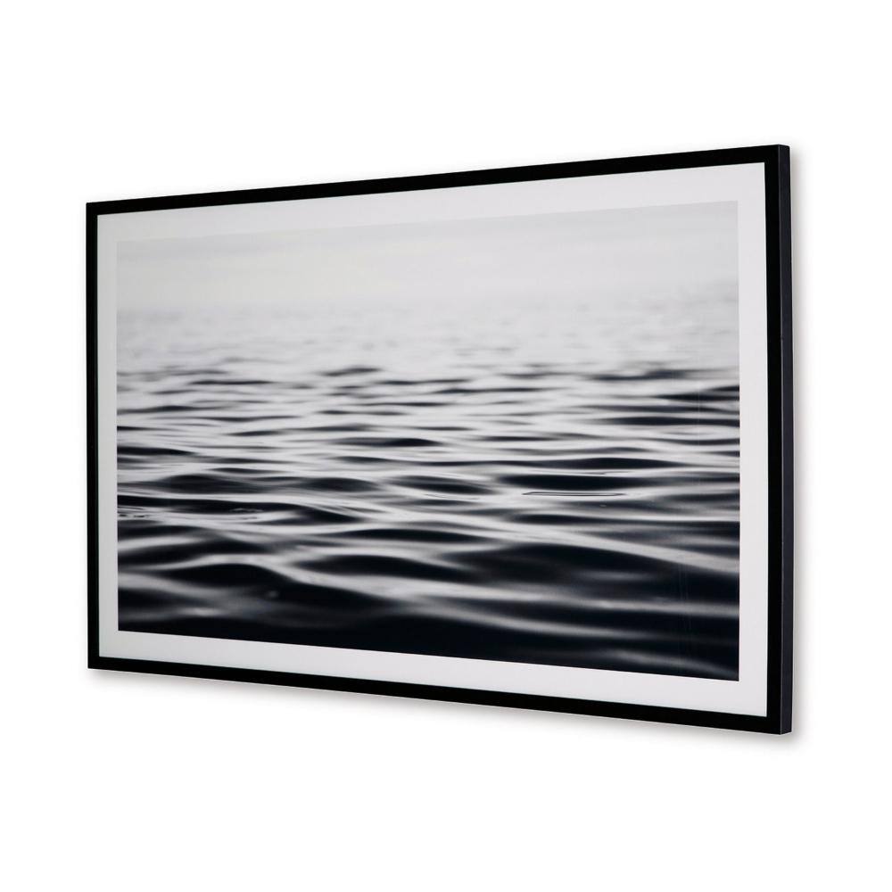Large Black and White Waterscape Canvas Wall Art