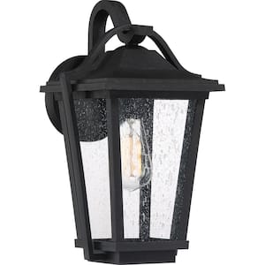 Darius 1-Light Black Outdoor Wall Lantern Sconce