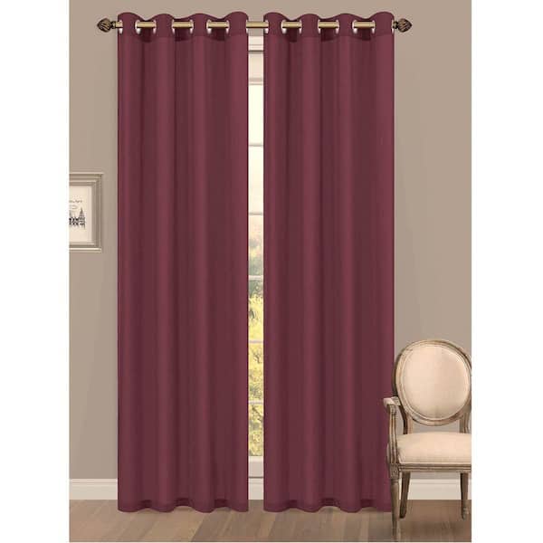 Window Elements Purple Extra Wide Grommet Sheer Curtain - 55 in. W x 84 in. L (Set of 2)