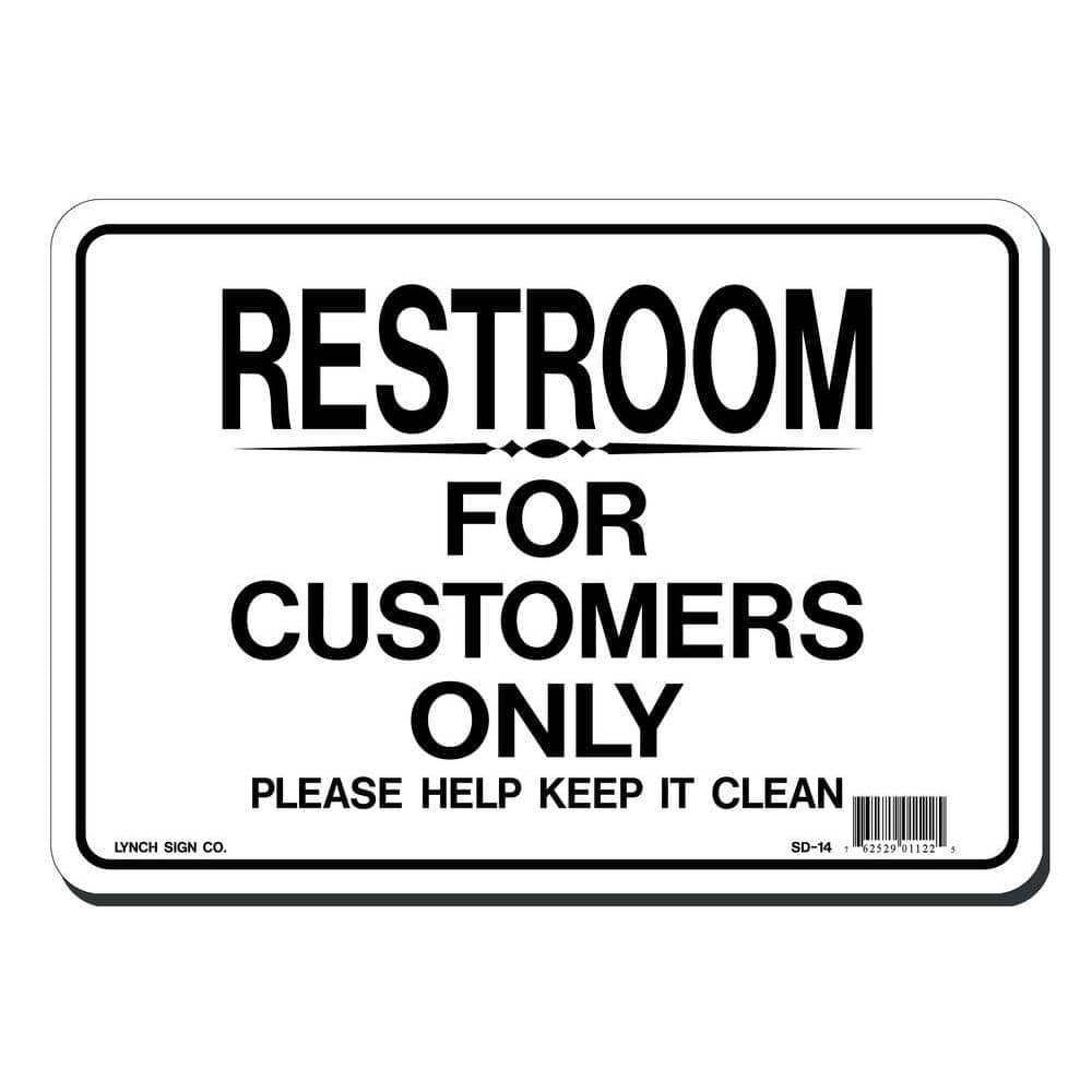 10 in. x 7 in. Restroom for Customers Only Sign Printed on More Durable, Thicker, Longer Lasting Styrene Plastic price history on PriceWatchPro