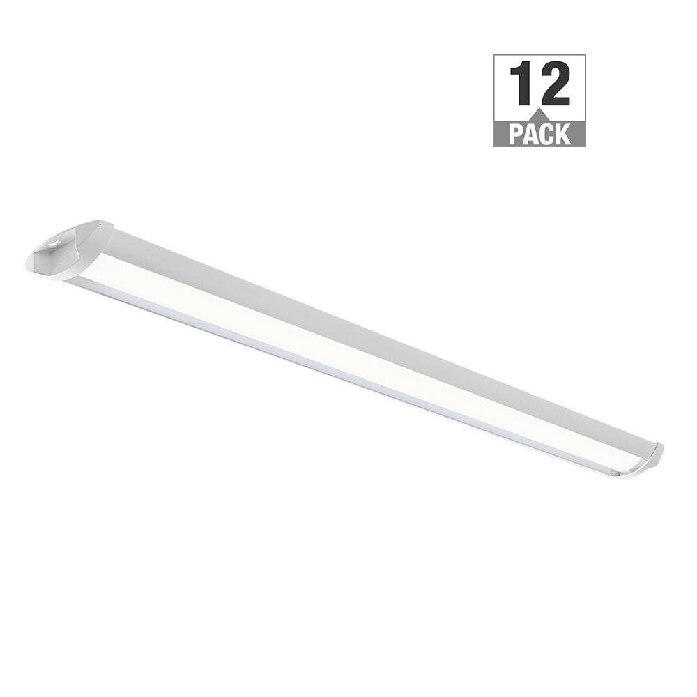 12-Pack 44 in. 3400 Lumens Easy Install LED Wraparound Light Fixture 34W 12