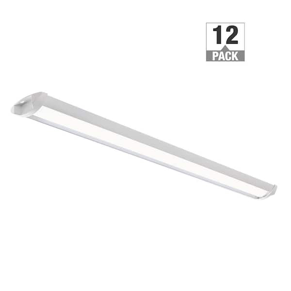 12-Pack 44 in. 3400 Lumens Easy Install LED Wraparound Light Fixture 34W 120V Bright White 4000K Garage Lighting