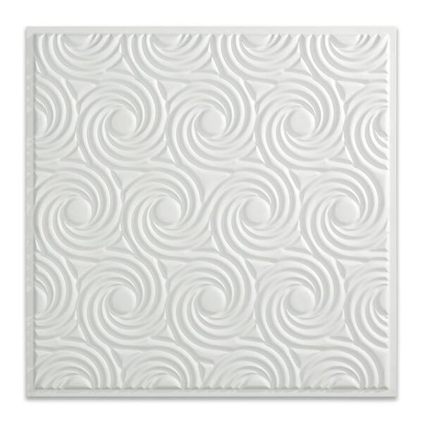 Fasade Cyclone 2 ft. x 2 ft. Vinyl Lay-In Ceiling Tile in Matte White