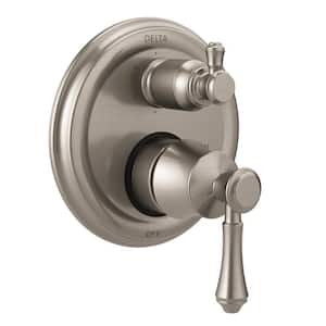 Cassidy 2-Handle Wall-Mount Valve Trim Kit with 6-Setting Integrated Diverter in Stainless (Valve Not Included)