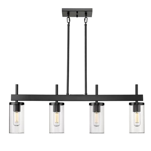 Golden Lighting - Winslett 4-Light Matte Black Linear Pendant