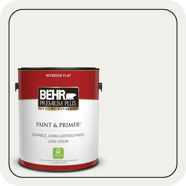 BEHR PREMIUM PLUS 1 gal. #780E-1 Billowy Down Flat Low Odor Interior Paint & Primer