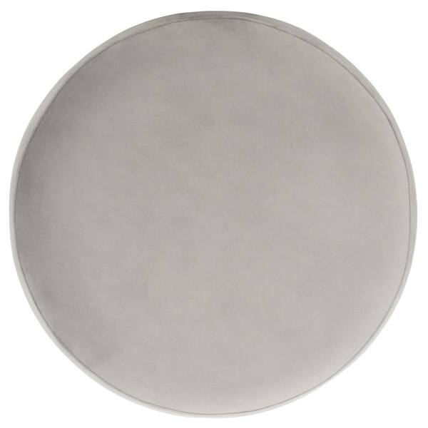 SAFAVIEH Elsworth Light Gray/Brass Velvet Round Accent Small