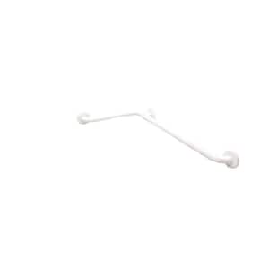 16 in. x 32 in. Concealed Screw Horizontal Angle Grab Bar in Powder White