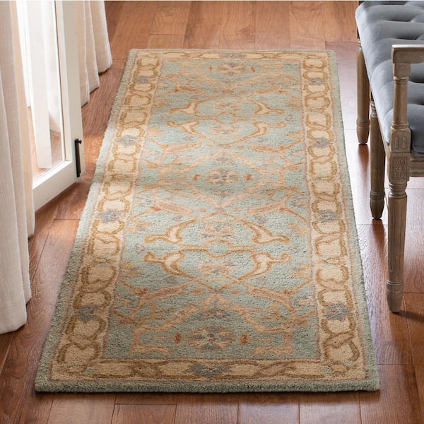Antiquity Teal/Beige 2 ft. x 10 ft. Border Runner Rug