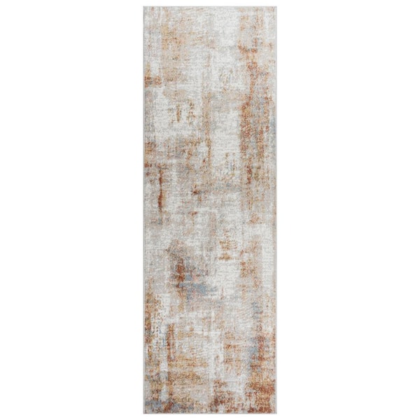 Gertmenian Alor Cheema Ivory 2 ft. x 6 ft. Abstract Indoor Runner Rug