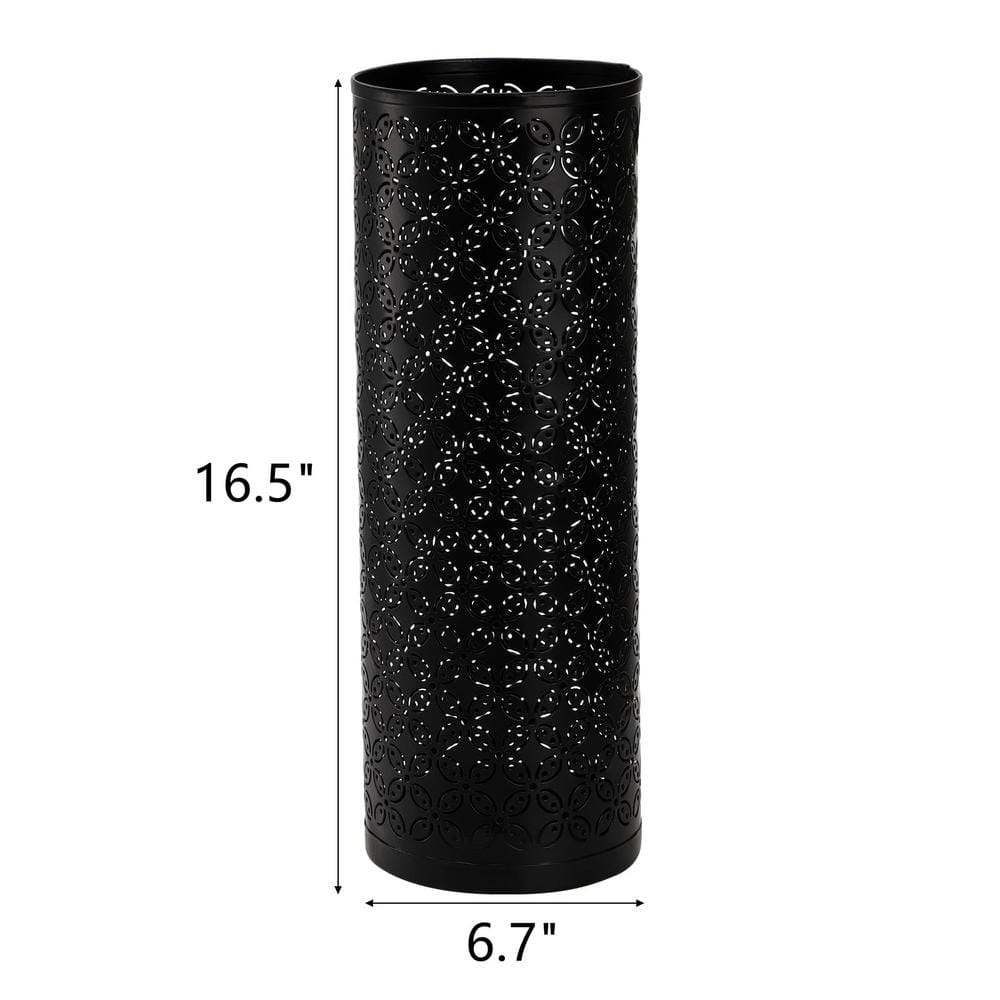 Black Metal Round Water Resistant Umbrella Stand