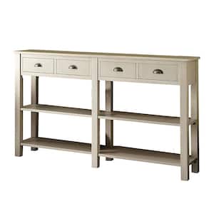 Galileo 60 in. Cream Standard Rectangle Wood Console Table