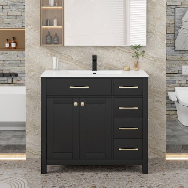 処分価格: 新品未使用　ferm Living バスルームシェルフ　ブラック　黒 eclife 48 in. W x 18 in. D x 34 in. H 2-Sink Freestanding Bath