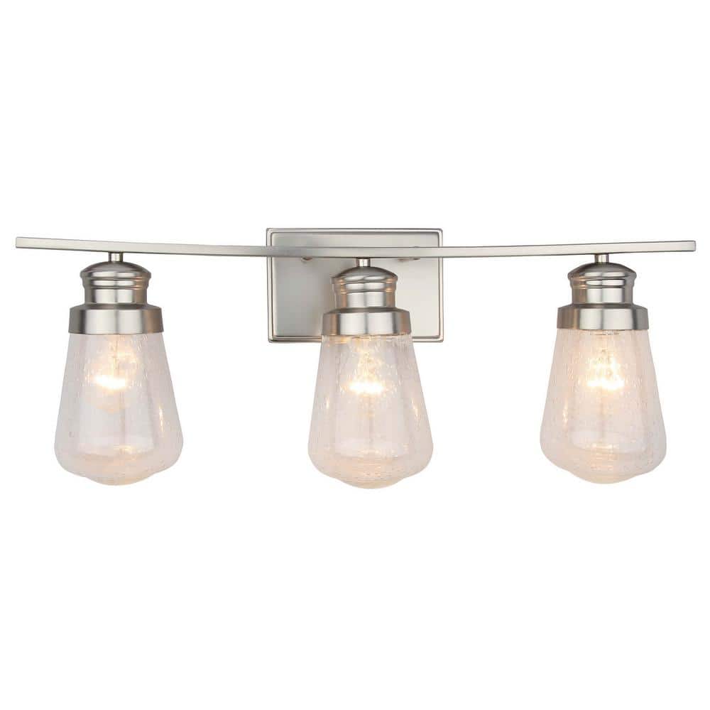 3-Light Brushed Nickel Vanity Lighting