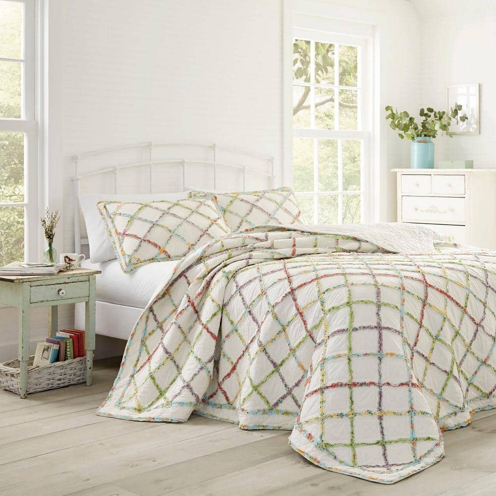 Ruffle Garden 1-Piece Multicolored Floral Cotton Twin Quilt price history on PriceWatchPro