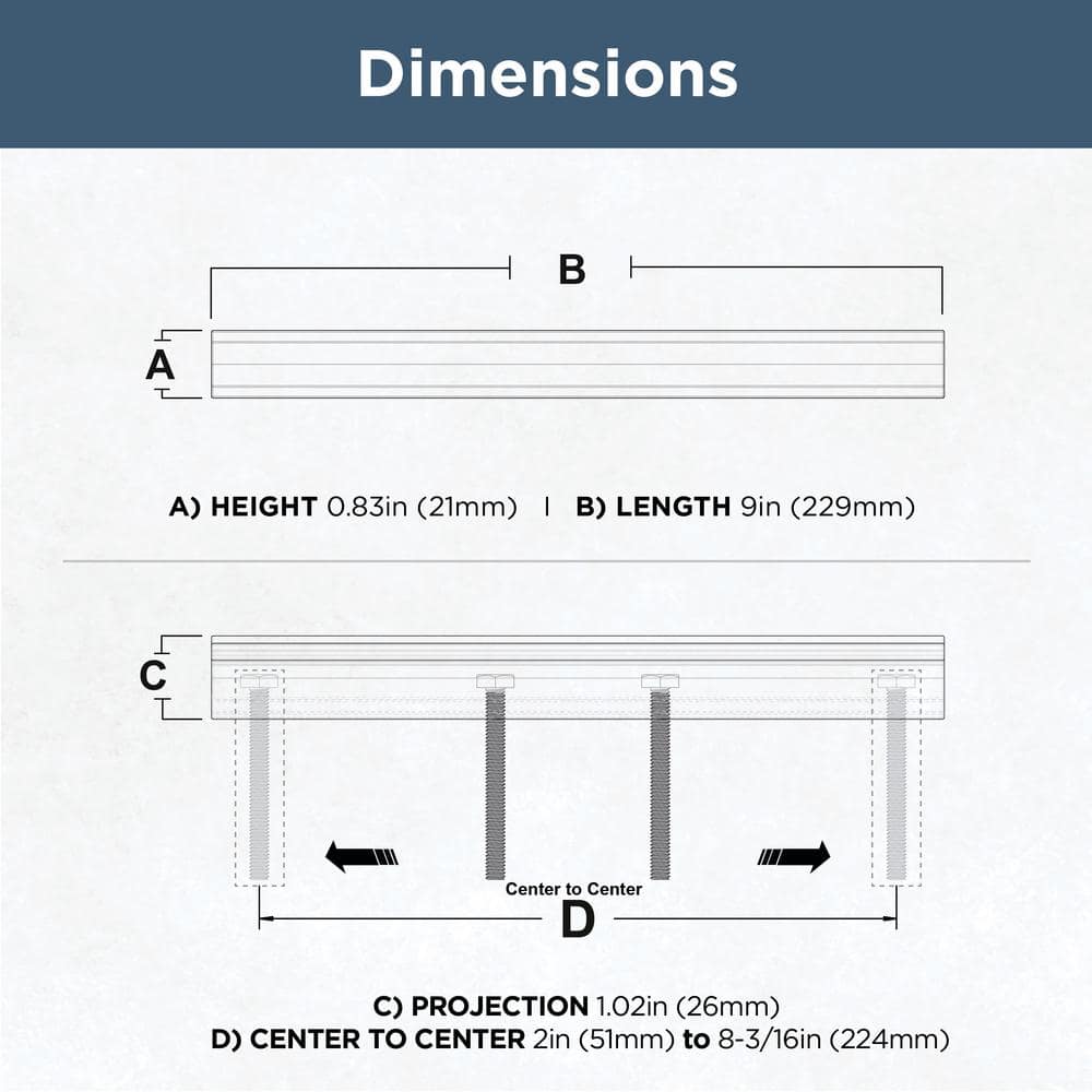 Classic Bronze Adjustable Cabinet Bar Pulls with Mounting Hardware