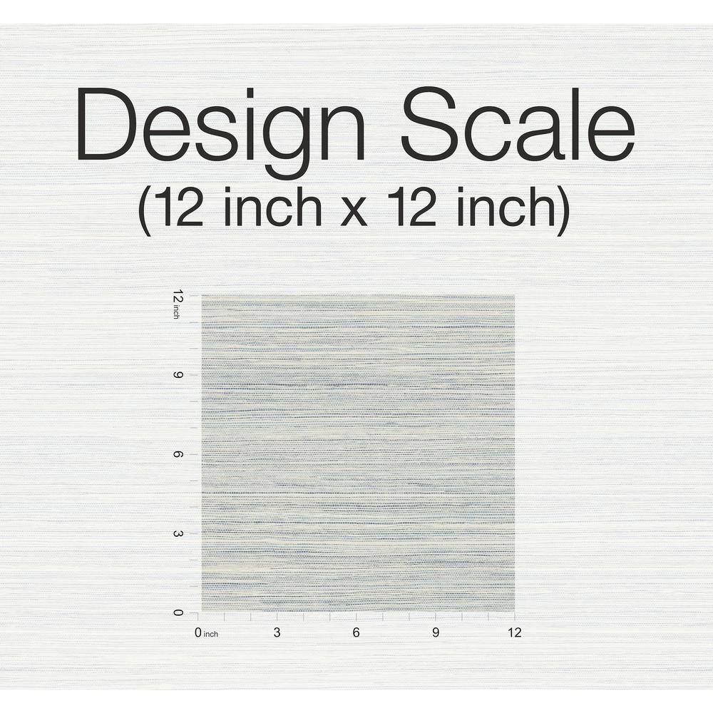 Blue Grasscloth Peel and Stick Wallpaper Roll
