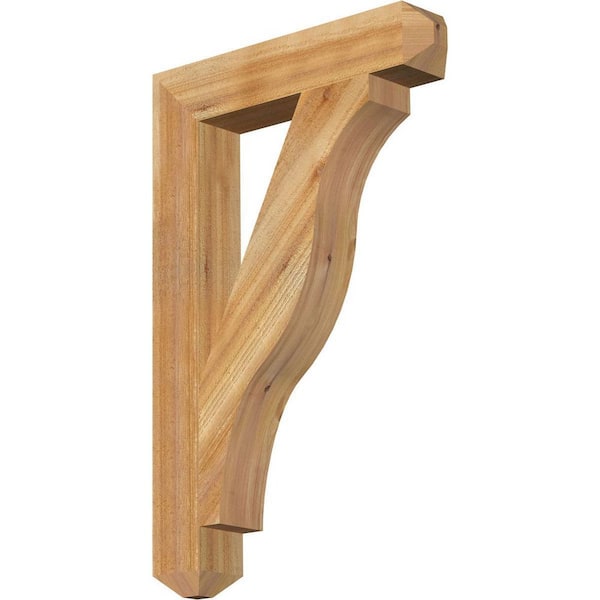 Ekena Millwork 4 in. x 34 in. x 22 in. Western Red Cedar Funston Craftsman Rough Sawn Bracket