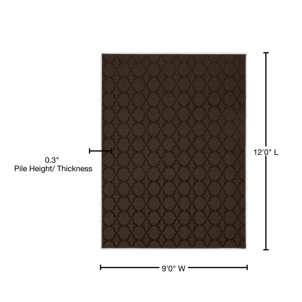 Mocha Trellis 9' x 12' Synthetic Tufted Area Rug