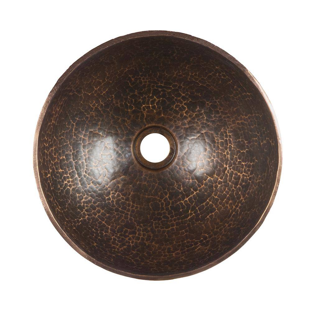 13" Round Hand Forged Copper Vessel Sink
