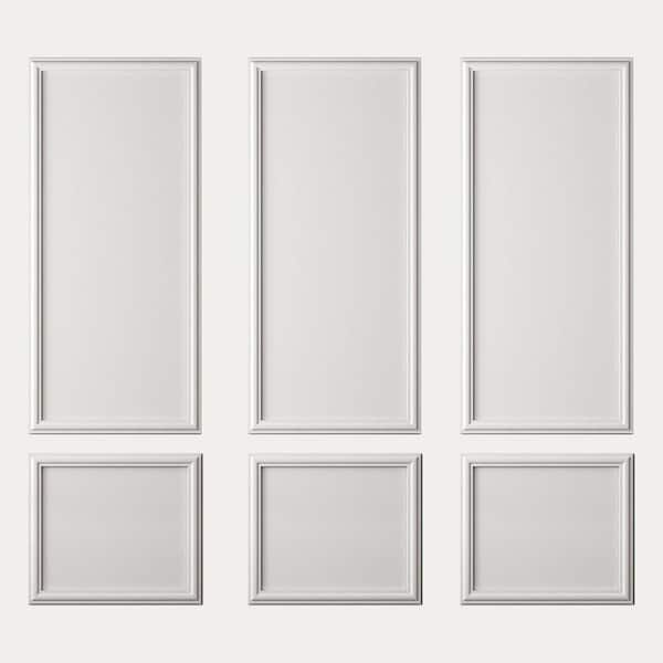 White Peel and Stick Wall Molding Kit, Premade Accent Molding Wainscoting Panel for Interior Wall Decor