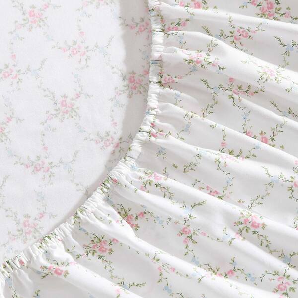 Laura Ashley Ellyn 3-Piece Pink Microfiber Full Quilt Set