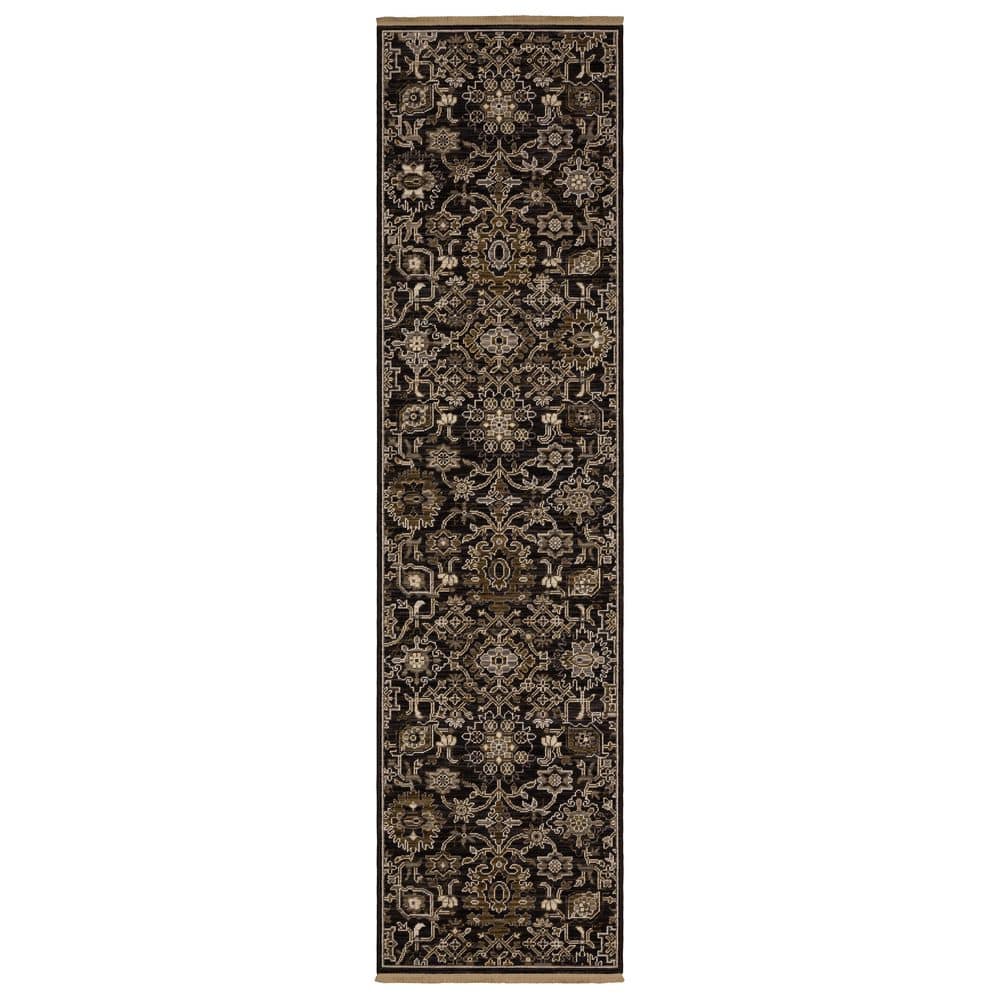 Amara 2 ft. x 10 ft. Black/Tan Oriental Area Rug price history on PriceWatchPro