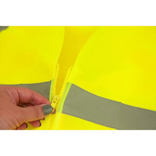 Safe Handler Yellow, Reflective Safety Vest, Zipper Closure, Large, 10 Pcs  BLSH-ES-L-SV1Y-10 The Home Depot